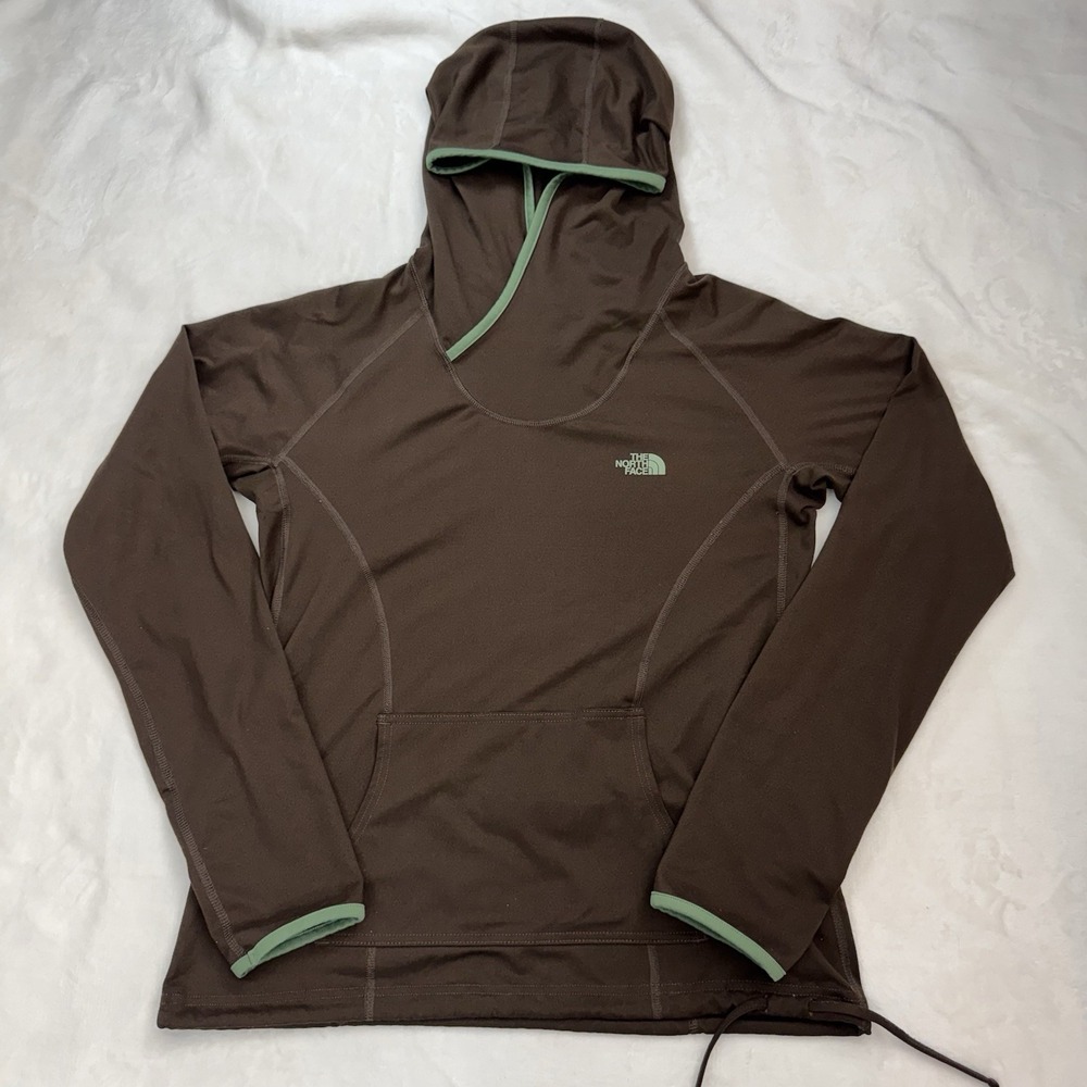 The North Face VaporWick Hoodie Pullover Stretch Brown Womens L Trail